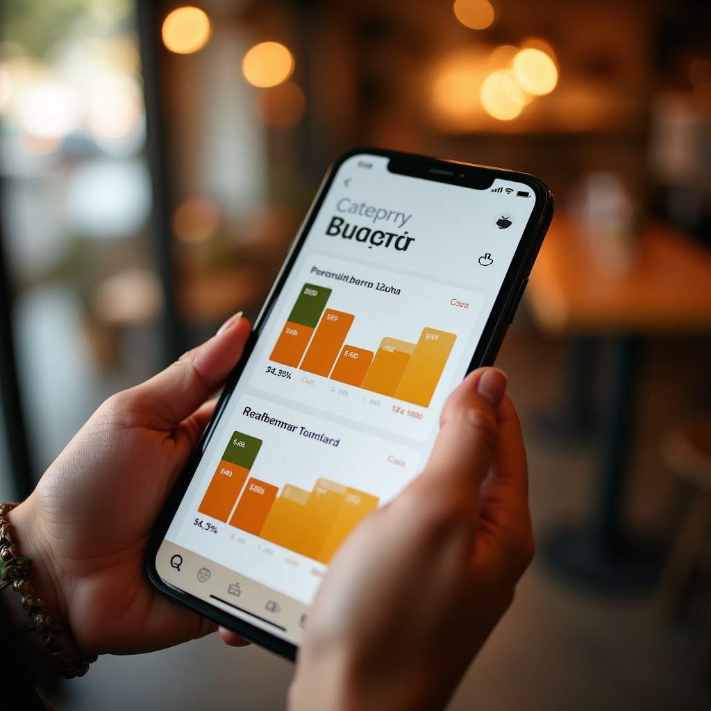 Interactive budget planning tool on mobile screen